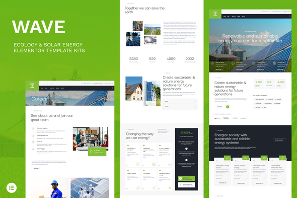 Wave - Ecology & Solar Energy Elementor Template Kit
