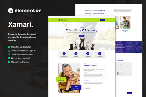 Xamari - Pet Care Services Elementor Template Kit