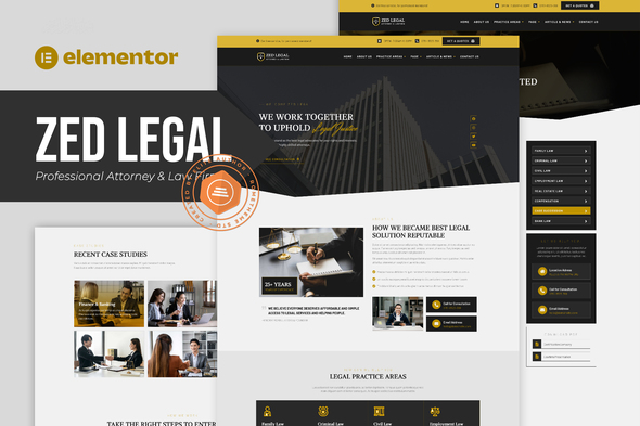 Zed Legal - Professional Attorney & Law Firm Elementor Template Kit