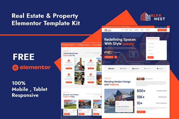 Alfanest - Real Estate & Property Elementor Template Kit