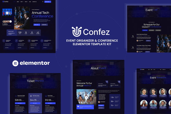 Confez - Event Organizer & Conference Elementor Template Kit