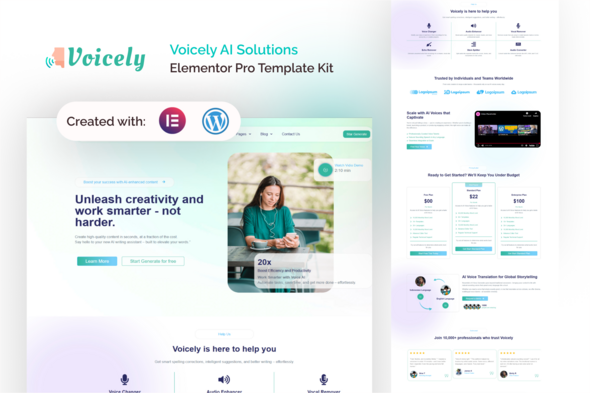 Voicely - Voice AI Solutions Elementor Pro Template Kit