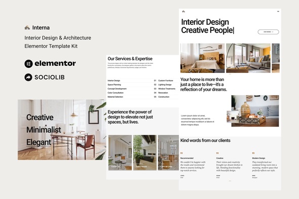 Interna - Interior Design & Architecture Elementor Template Kit