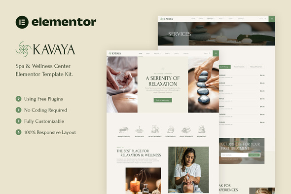 Kavaya – Spa & Wellness Center Elementor Template Kit
