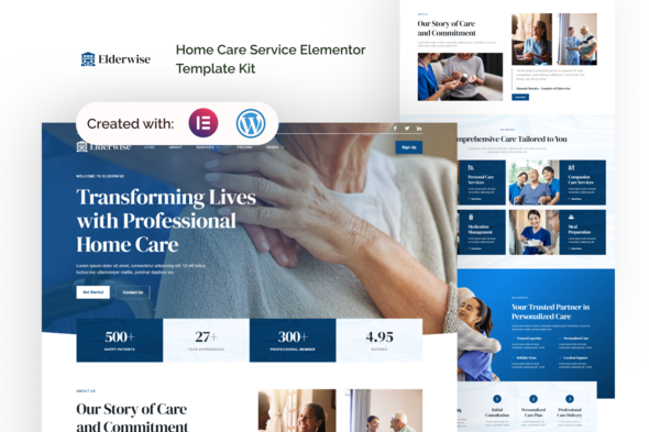 Elderwise - Home Care Services Elementor Template Kit