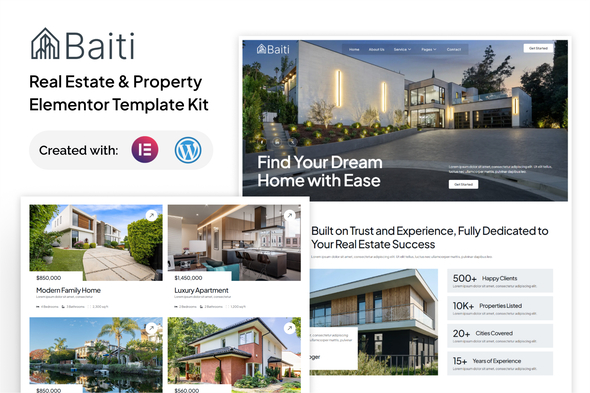 Baiti - Real Estate & Property Elementor Template Kit