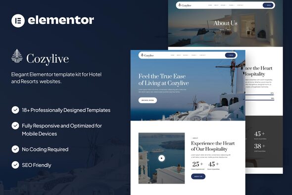 Cozylive – Hotel & Resort Elementor Template Kit