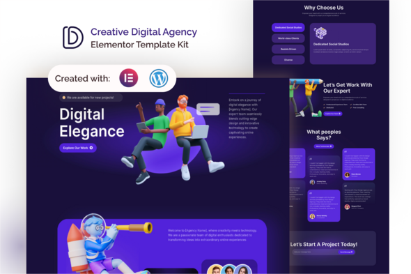 Digenzy - Creative Digital Agency Elementor Template Kit