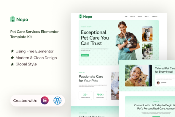 Nepo - Pet Care Services Elementor Template Kit