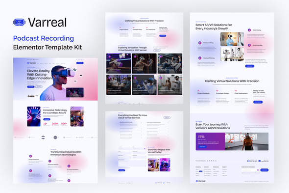 Varreal  - Virtual & Augmented Reality Engineering Elementor Template Kit