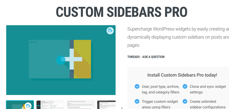 Custom Sidebars Pro