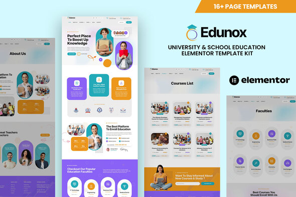 Edunox - University & School Education Elementor Template Kit
