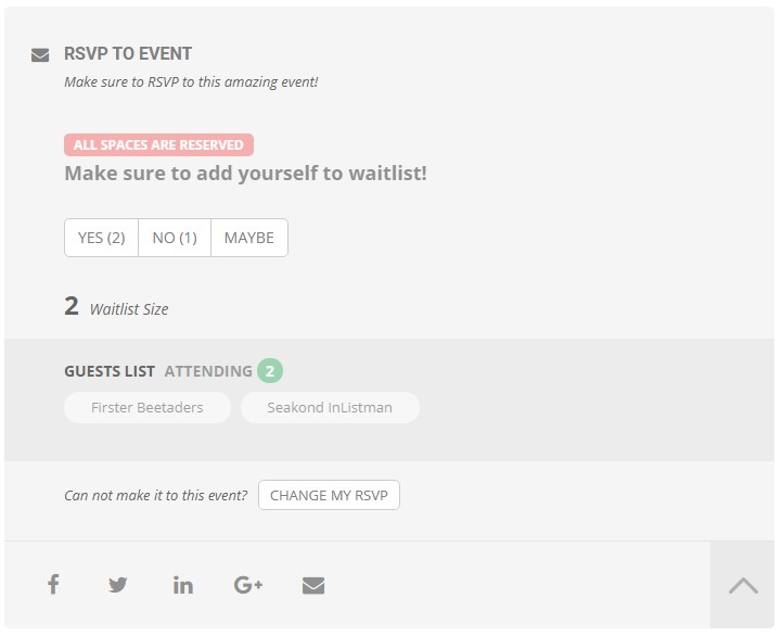EventON - RSVP Events Waitlist