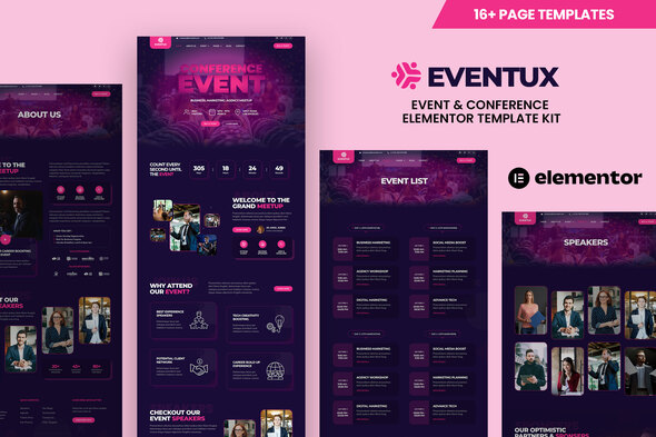 Eventux - Event & Conference Elementor Template Kit