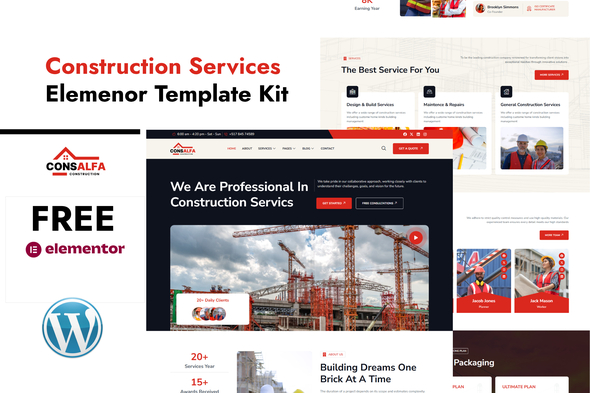 ConsAlfa - Construction Services Elemenor Template Kit