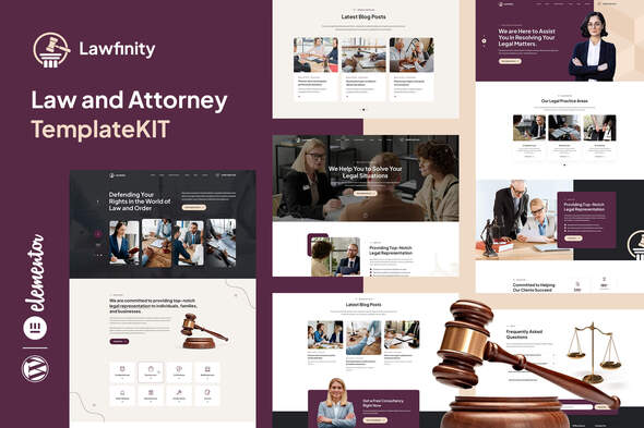 Lawfinity - Law & Attorney Elementor Template Kit