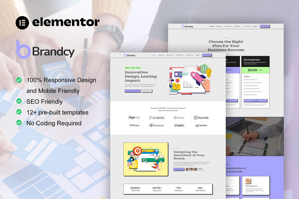 Brandcy - Branding & Digital Marketing Agency Elementor Template Kit