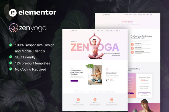 ZenYoga - Yoga & Meditation Elementor Template Kit