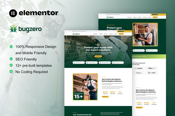 BugZero - Pest Control Service Elementor Pro Template Kit