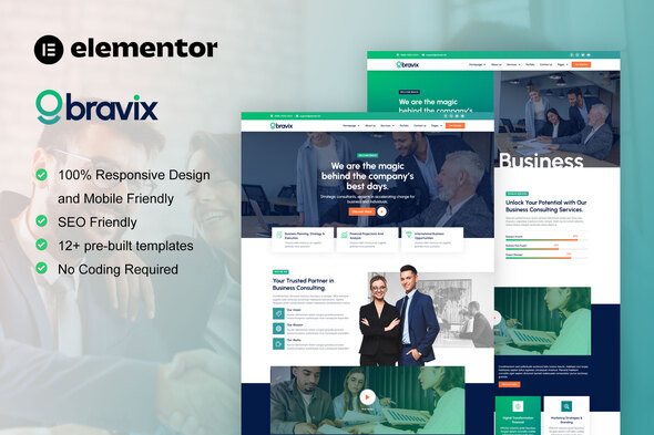 Bravix - Business Consulting Elementor Pro Template Kit