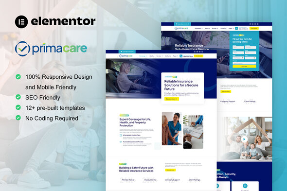 PrimaCare - Finance & Insurance Company Elementor Pro Template Kit