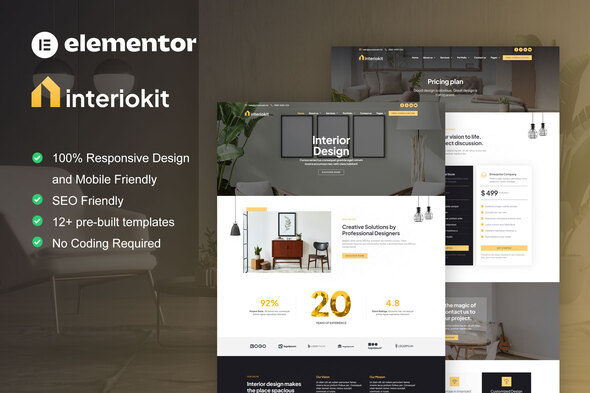 Interiokit - Interior Design & Architecture Elementor Template Kit