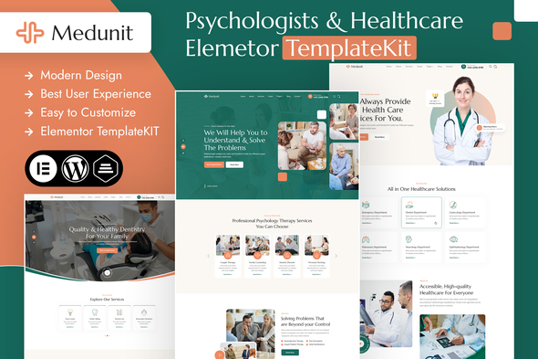 Medunit - Psychologists & Health Care Elementor Template Kit