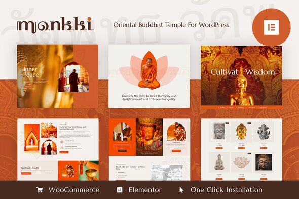 Monkki - Oriental Buddhist Temple Elementor Pro Template Kit