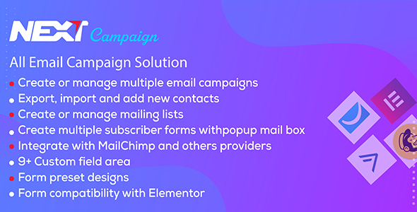 Next Campaign - Manage Contacts / Email Marketing / Subscribe for WordPress Plugin