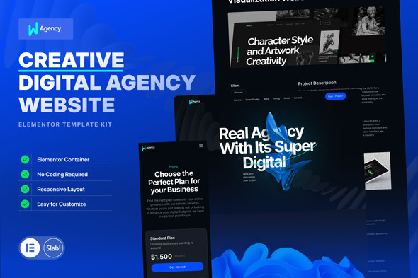 WAgency - Creative Digital Agency Elementor Template Kit