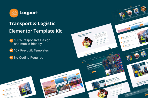 Logport - Transport & Logistics Elementor Template Kit