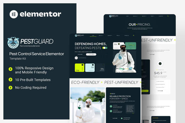 Pestguard - Pest Control Service Elementor Template Kit