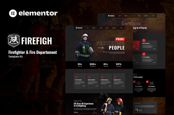 Firefigh - Firefighter & Fire Department Elementor Template Kit