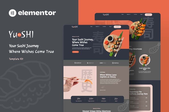 Yushi - Sushi Food Elementor Template Kit
