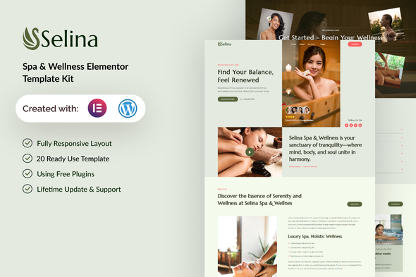 Selina - Spa & Wellness Elementor Template Kit