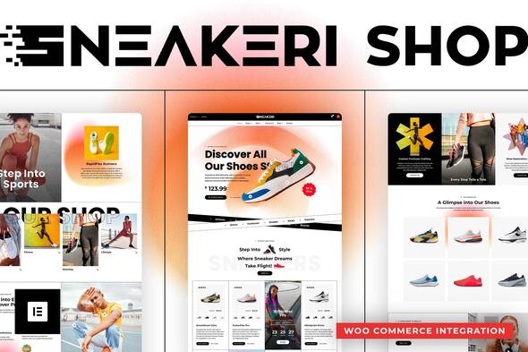 Sneakeri - Sports Shoes Store Elementor Pro Template Kit