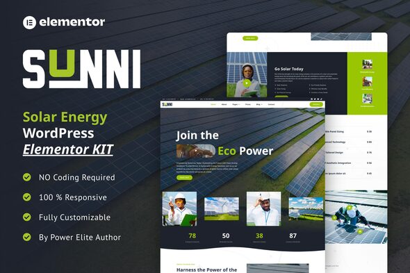 Sunni - Solar Energy Elementor Template Kit
