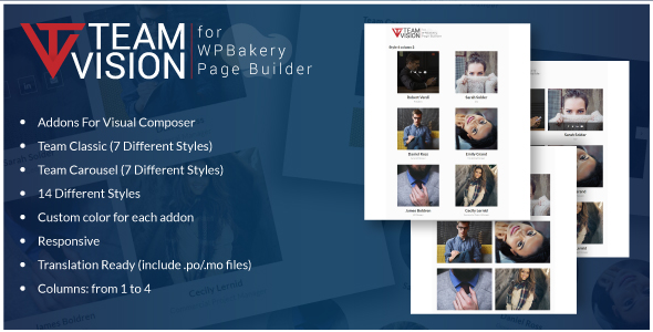 Teamvision - Team Addons for WPBakery Page Builder