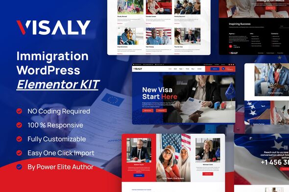 Visaly - Immigration & Visa Consulting Elementor Pro Template Kit