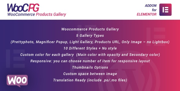 WooCommerce Products Gallery for Elementor